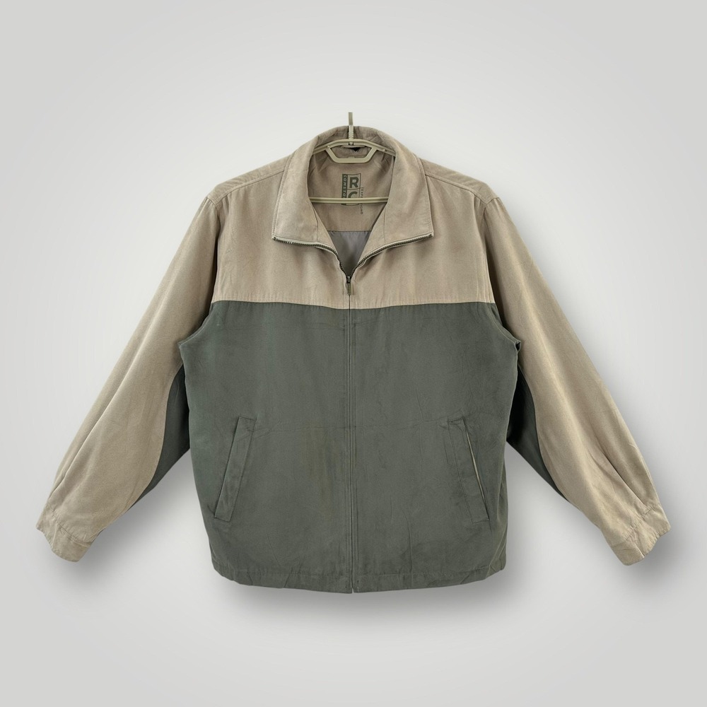 RC Comstock Expedition Jacket Mens Large Full Zip‎ Faux Suede Vintage Retro Golf